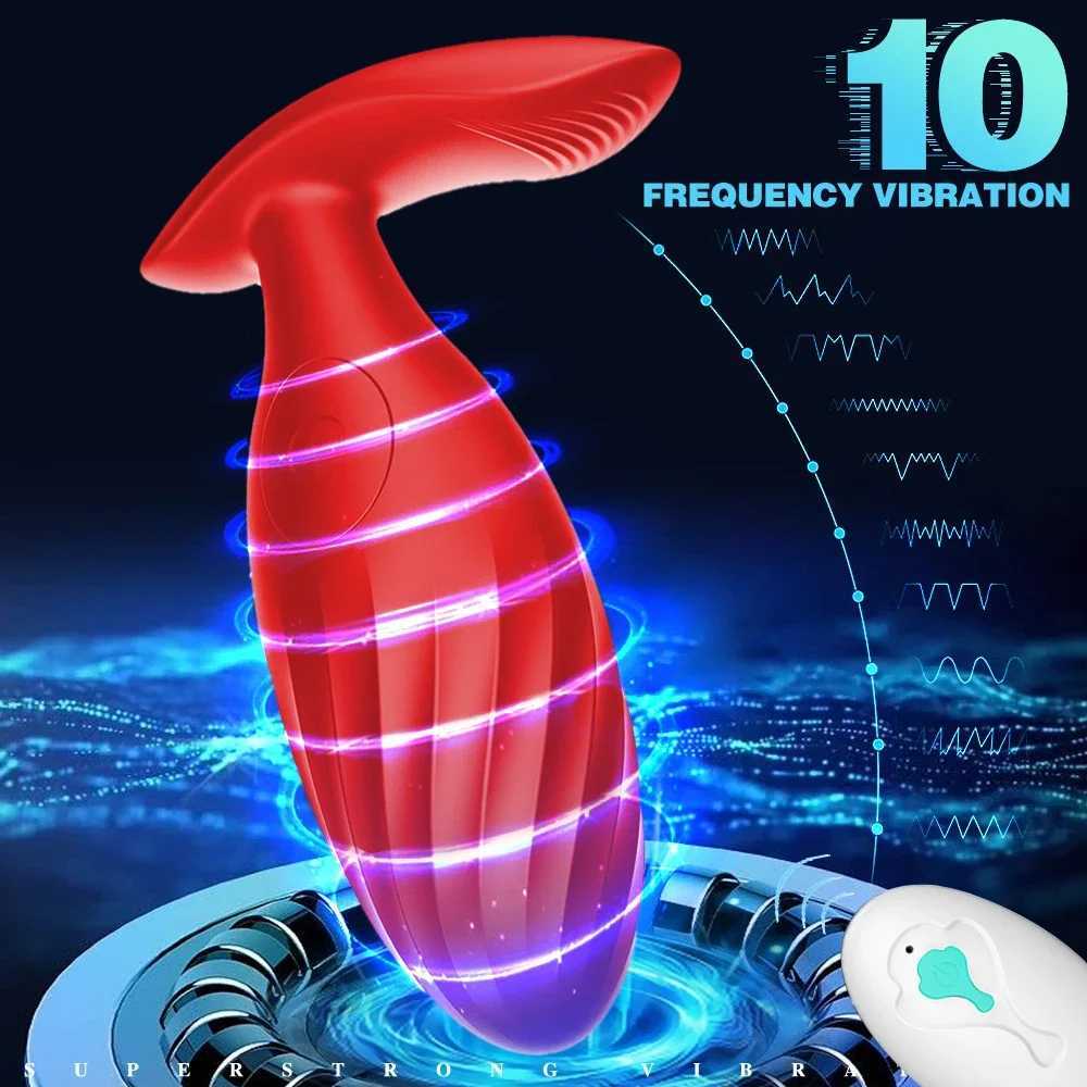 Anal Plug Vibrator 10 Speeds Butt Plug Prostate Vibrating Massager Remote Control Female Masturbator Sex Toys for Women MenXJ250218