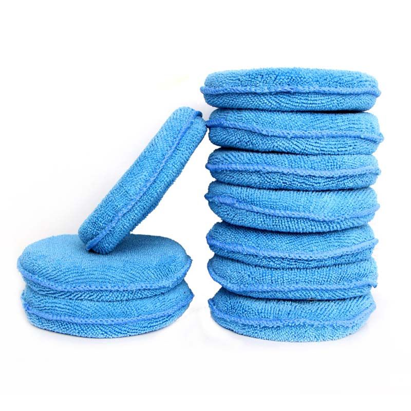 Car Waxing Polish Sponges With Pocket 5 Inch Soft Microfiber Wax Foam Sponge Pads Washing Scratch Remove Auto Care Kit