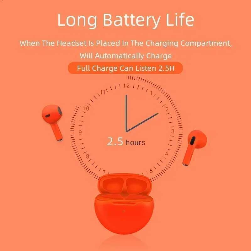 Air Pro 6 TWS Wireless Headphones with Mic Fone Bluetooth Earphones Sport Running Headset for Apple iPhone Xiaomi Pro6 Earbuds