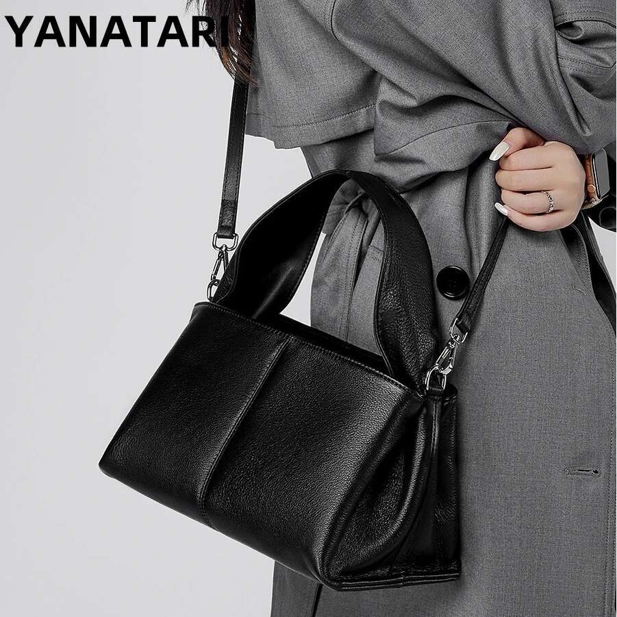 YANATARI Genuine Leather Woman Shoulder Handbags Ladies Crossbody Bags Designer Minimalism Cowhide Dumpg Bag
