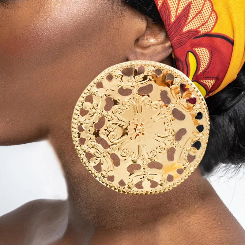 Special Pendant Geometric Earrings For Women Gold Color Metal Big Earring Wedding Party Gift Dangle Drop 250213