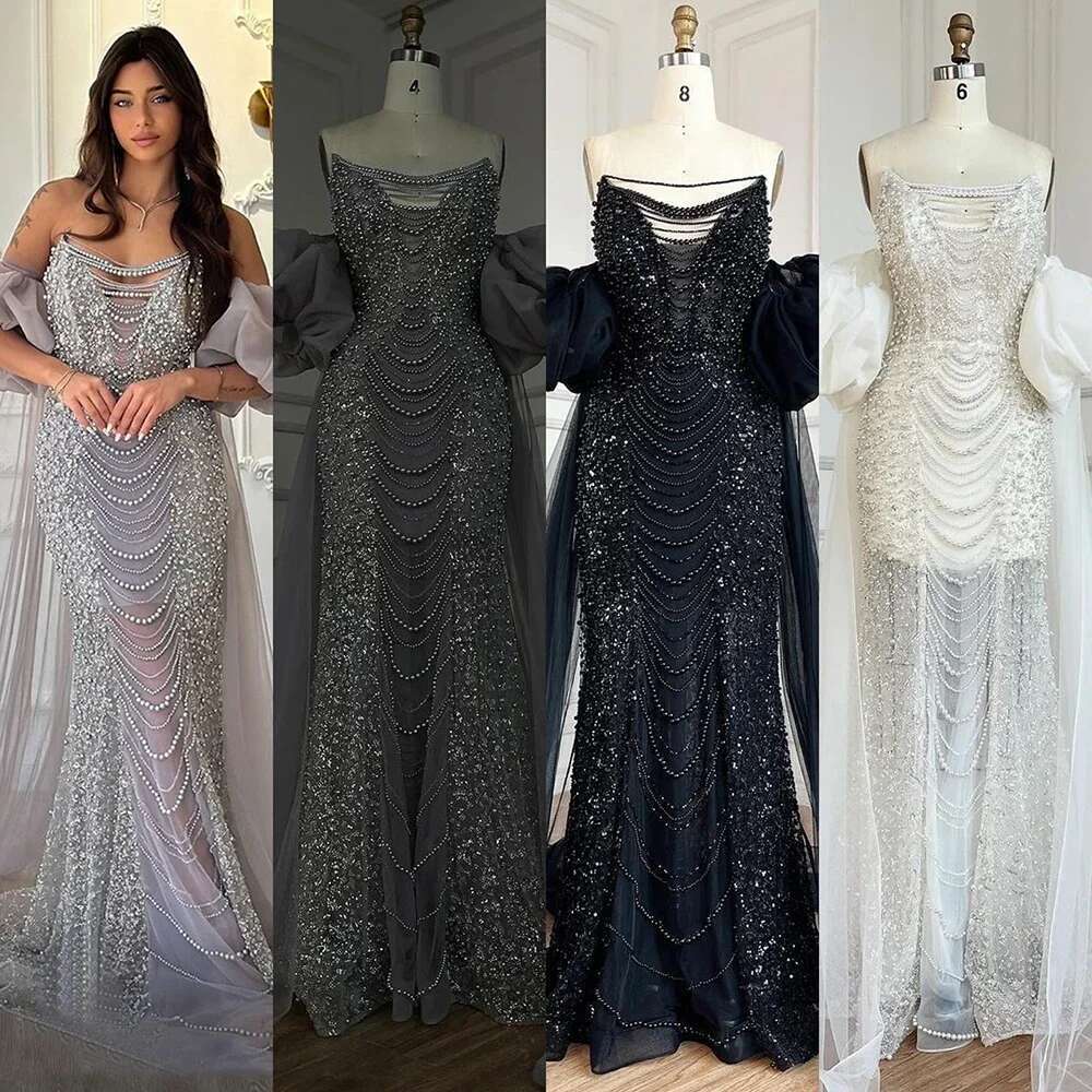 Evening Lilac Gown Vintage Half Puff Sleeve Dress With Cape Jacket Beaded Pearls Customize Party BLA