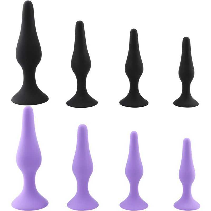 4 Sizes Grade Silicone Anal Kit for Men Prostate Massager Anal Butt Plug Sex Toys For Female MenXJ250218