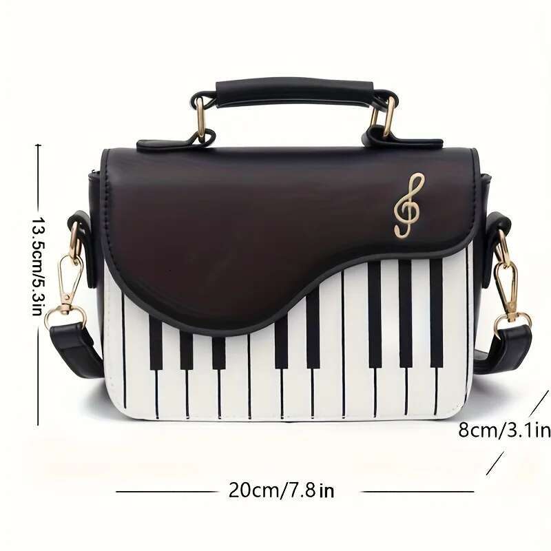 2024 Korean Piano Design Women Shoulder Bags PU Leather Messenger Handbag Fashion Corssbody Bag Pocket Coin Purse Package
