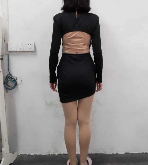 Basic Casual Dresses Womens Bodycon Dress 2024 Summer Long Sleve Side Zipper Design Tight Dress Sexy Earth Color Black Thin Packaging Womens Dress H25