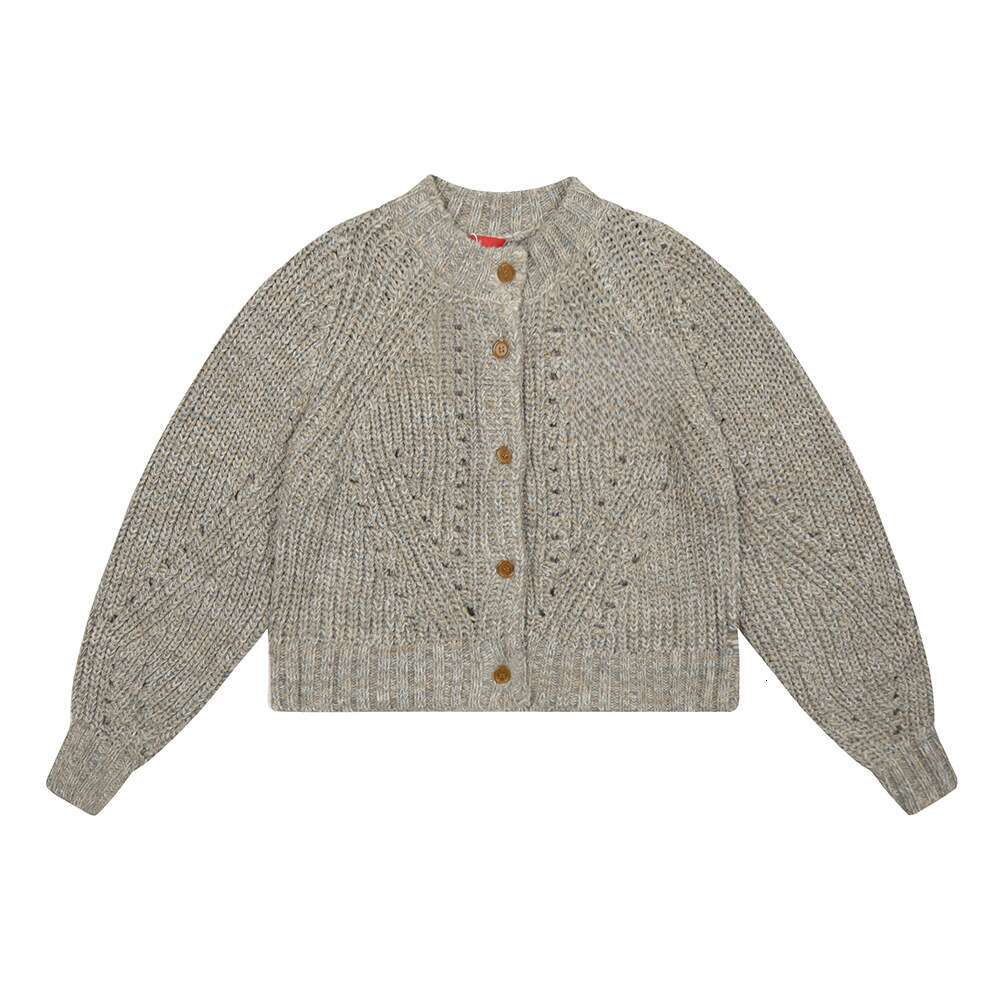 Embroidered Vintage Thick Thread Wool Blend Cardigan, Knitted Sweater, Outerwear For Women