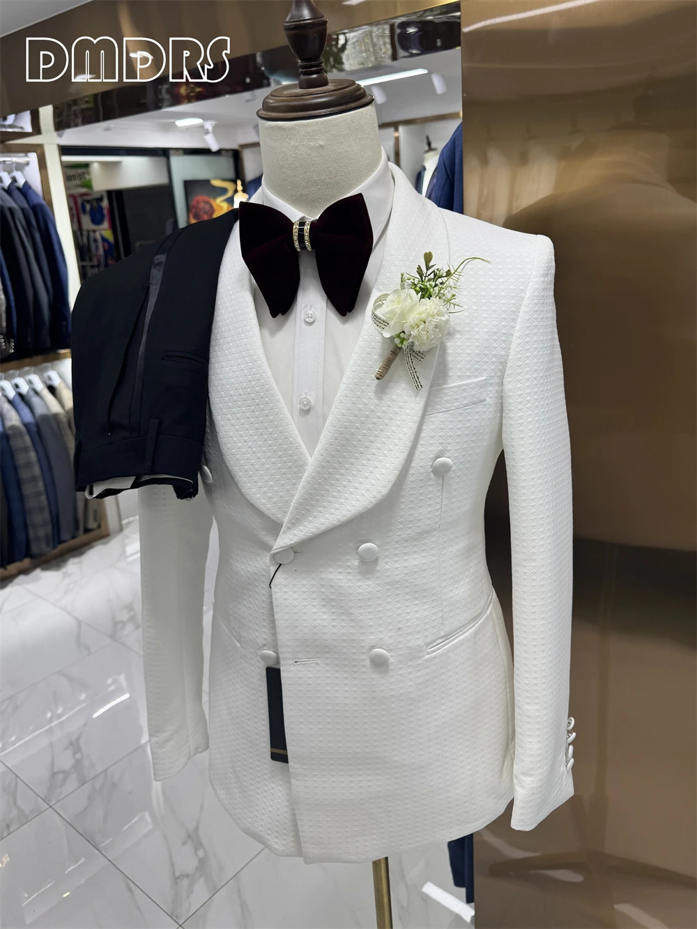 3-Piece Wedding Suit for Men Double Breasted Blazer Vest and Pants Set Groom Tuxedo Man Suits Formal Party Tuxedo 250214