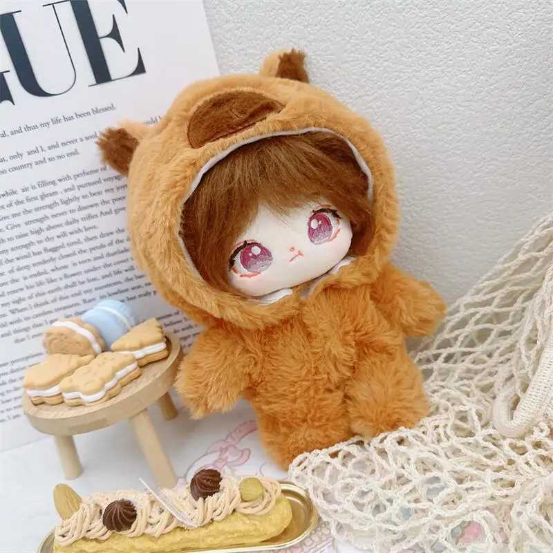 20cm Kaii Capybara Fluffy Coat Suit Plush Cotton Doll DIY Clothes Accessories Stuffed Toy for Kids Girls Birthday GiftXJ250218