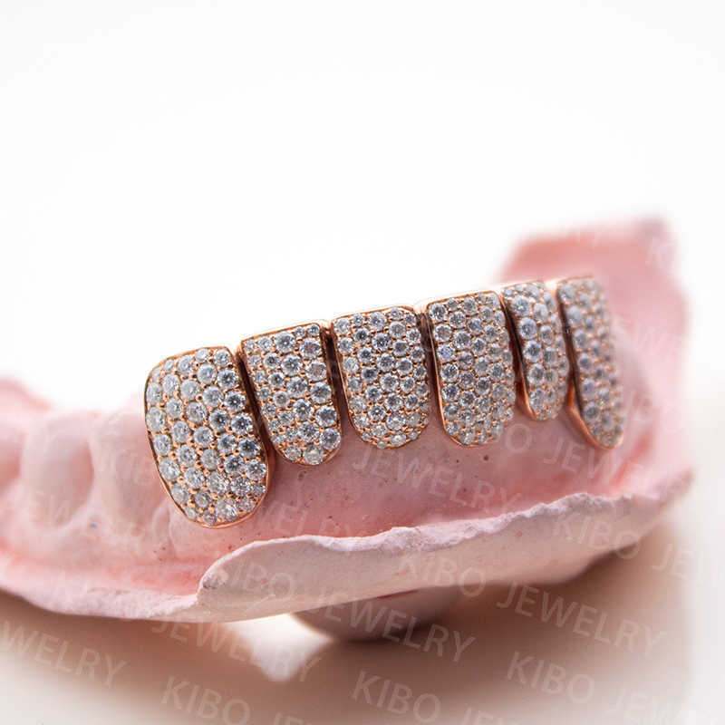 Custom fashion jewelry 10K/14K Solid Gold Grillz Teeth Iced out VVS Lab Grown Natural Diamond Grillz for Teeth