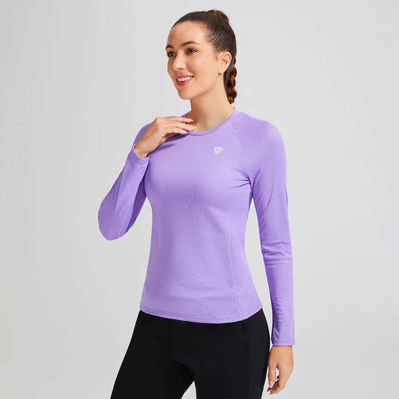 Active Shirts Tees Womens 100% Polyester Long Sleeve Gym Shirts Quick Dry Outdoor Top Stitching Sportswear Running Jogging Sport Tshirt H25218
