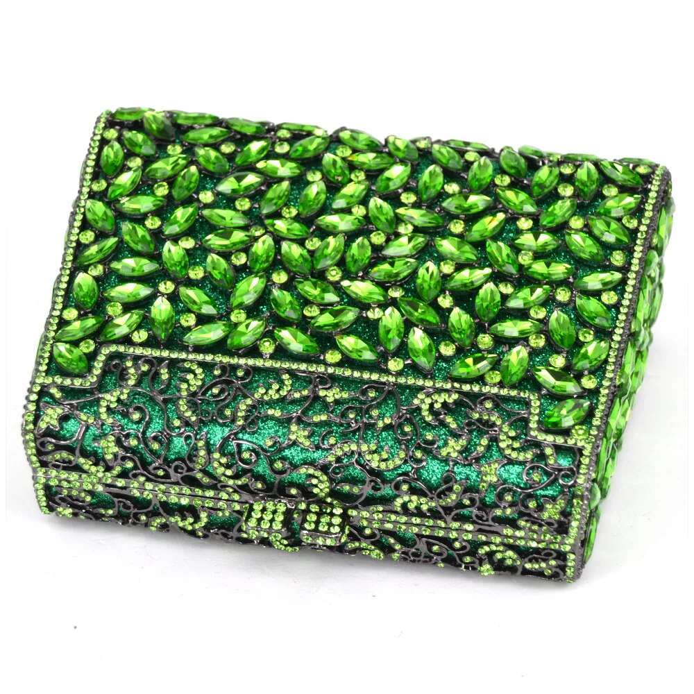 Gold Box Dia Women Clutch Bag Crystal Party Handbag Ladies Banquet Purse Fashion Pochette Prom Evening bag SC452