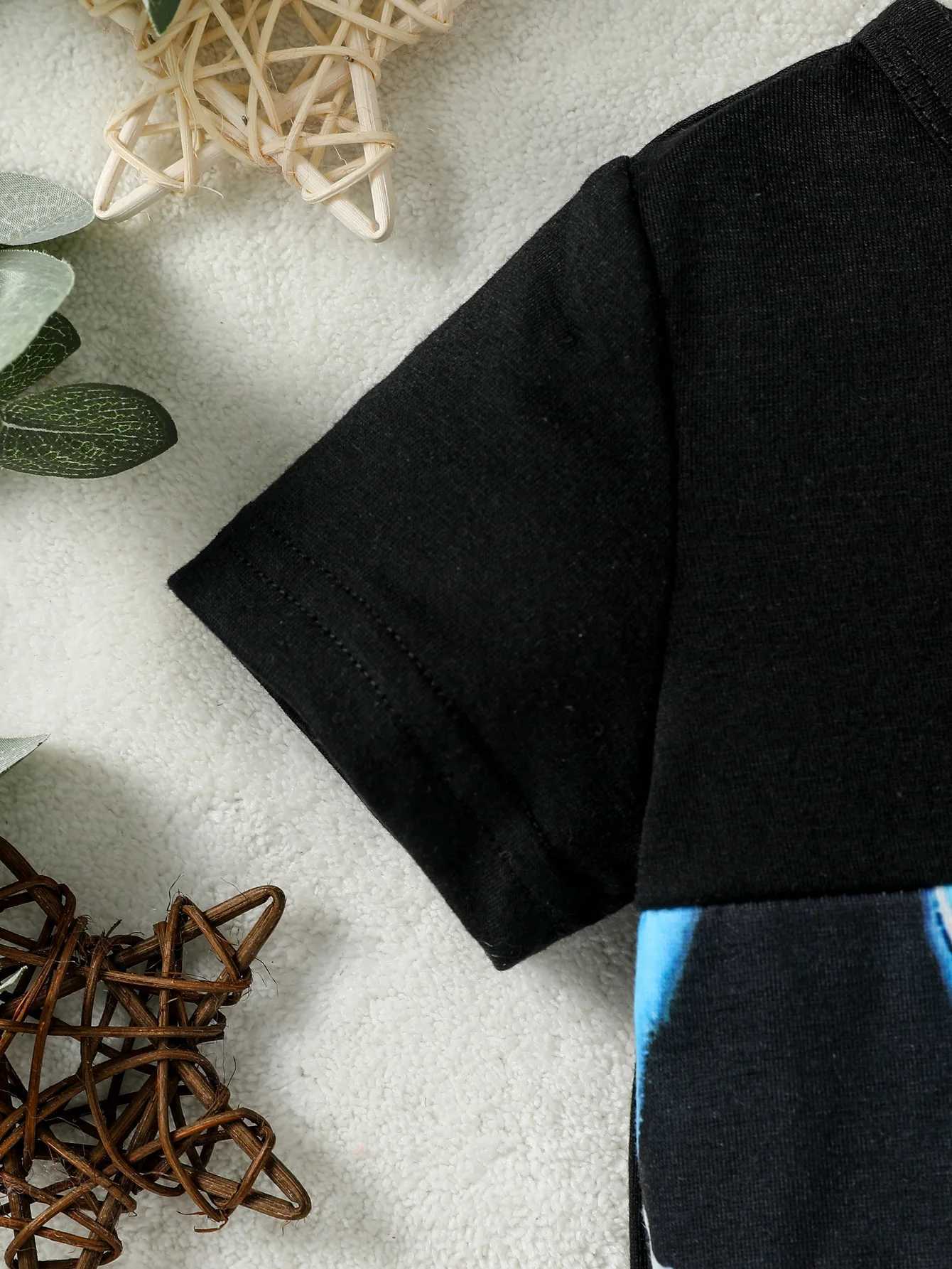 2PCS 2024 Baby Boys Summer Short Sleeve Top Short Trousers For 1-3Y Casual Daily Set Clothes+ Hat W250218