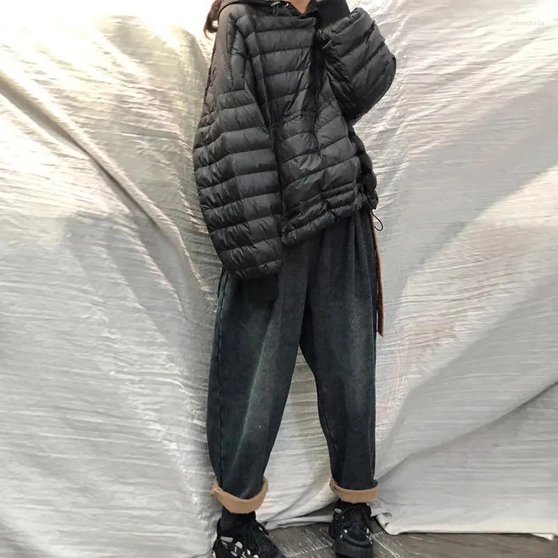 Women's Trench Coats Winter Parka 2025 Hooded Korean Version Ladies Down Cotton Jacket Lightweight And Thin Padded Lady Coat