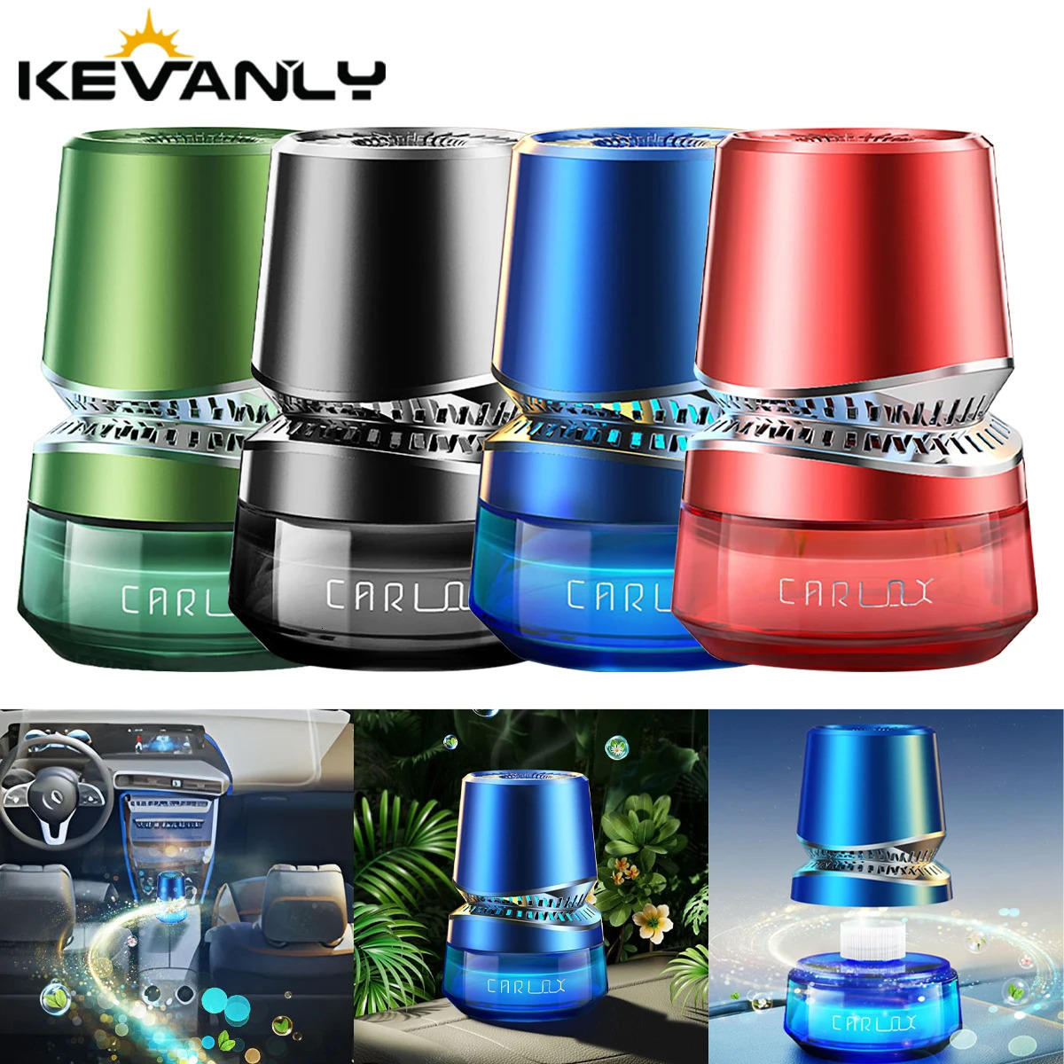 Car fragrant perfume Gu Long ocean Gardenia liquid perfume Car interior Air freshener with LED RGB ambient light 250214