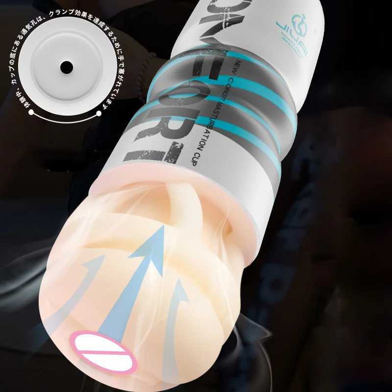 Mens Vaginal Masturbation Cup Thrilling Simulation Vagina Oral anus Aircraft Cup Sucking Sex Toys for Men Adult ProductsXJ250218