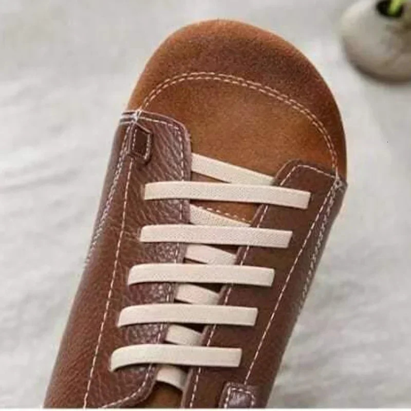 Moccasin Womens Shoes Half Slippers Flat Bottom Lace-Up Loafers Ladies Casual Outdoor Lazy Shoes Light Solid Color Flat Shoes 250214