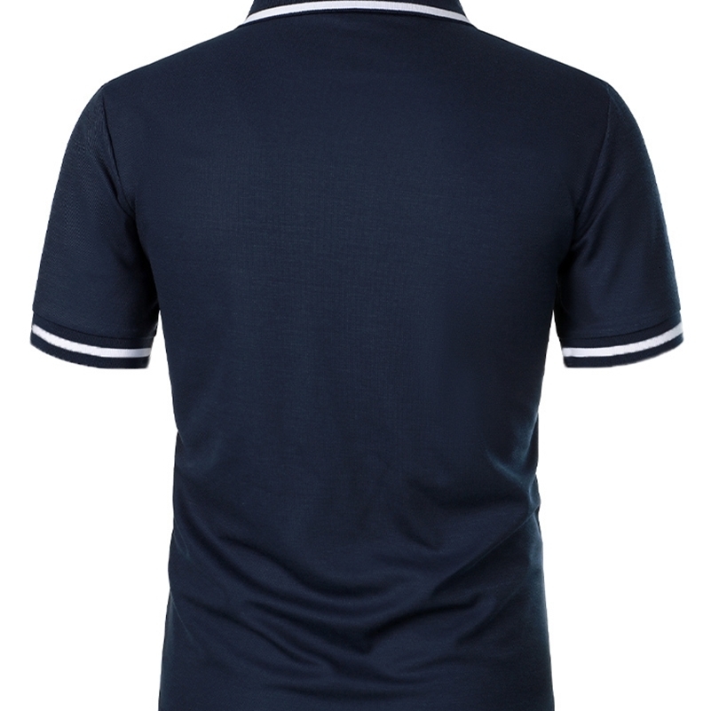 Mens casual fashion solid color short sleeve top lapel mens short sleeve T-shirt Casual fashion solid color top short sleeve 250217