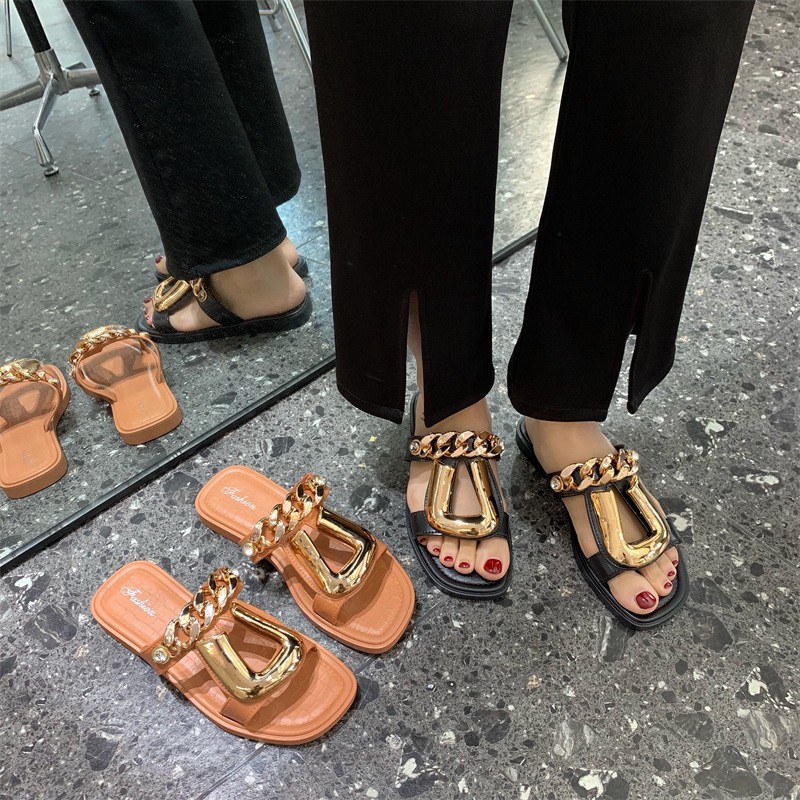 2025 new hot free shipping flat slippers for womens designer slippers green pink black brown Summer New Seaside Fashion Slippers