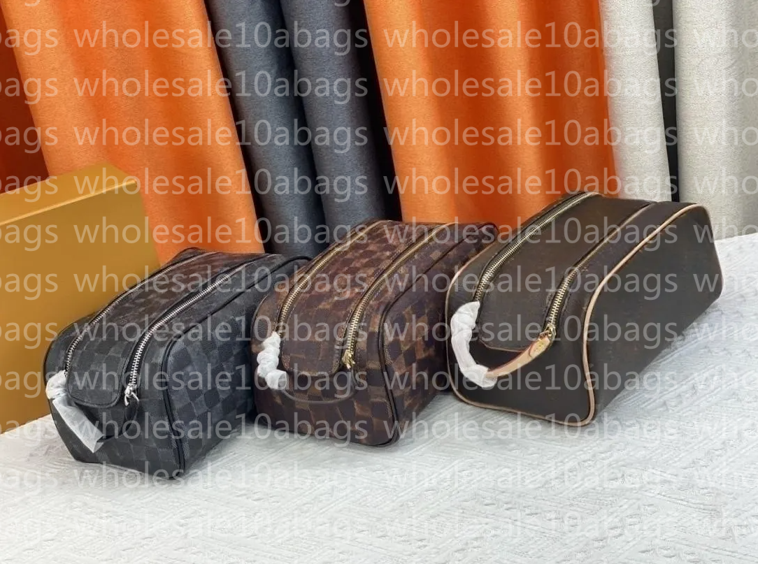 12A Top Quality New Hand bag Travel Toiletry Pouch Protection Makeup Clutch Women Leather Waterproof Cosmetic Bags For Womens With Dust Bag wallet