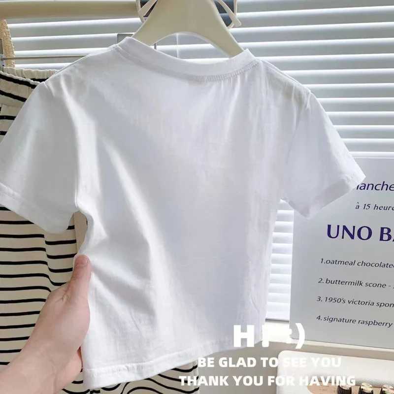 1-8 year summer girls clothing set comfortable letter T-shirt+striped loose pants set 2-piece childrens clothing set W250218