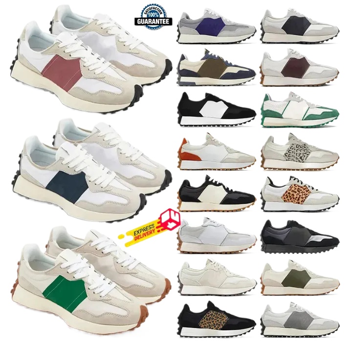 New Run 327 Shoes Men's and Women's Designer Sea Salt Beige Brown Suede Print Black White Orange Red Gray Outdoor Sports Sneakers Casual 36-45