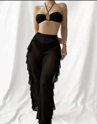 Mesh Solid Color Three Piece Bikini Split Thong Sexy Swimwear New Style Maillot De Bain Swimming Suit for Women Designer Bikini Swimwear Swimwear New 