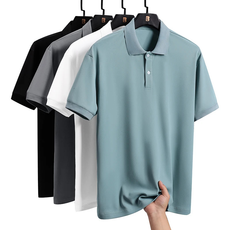 Sports Streetwear Fashion Oversized 5XL Black White MenS Polo Shirt Japan Style 2024 Summer Short Sleeves Top Tees Tshirt 250217