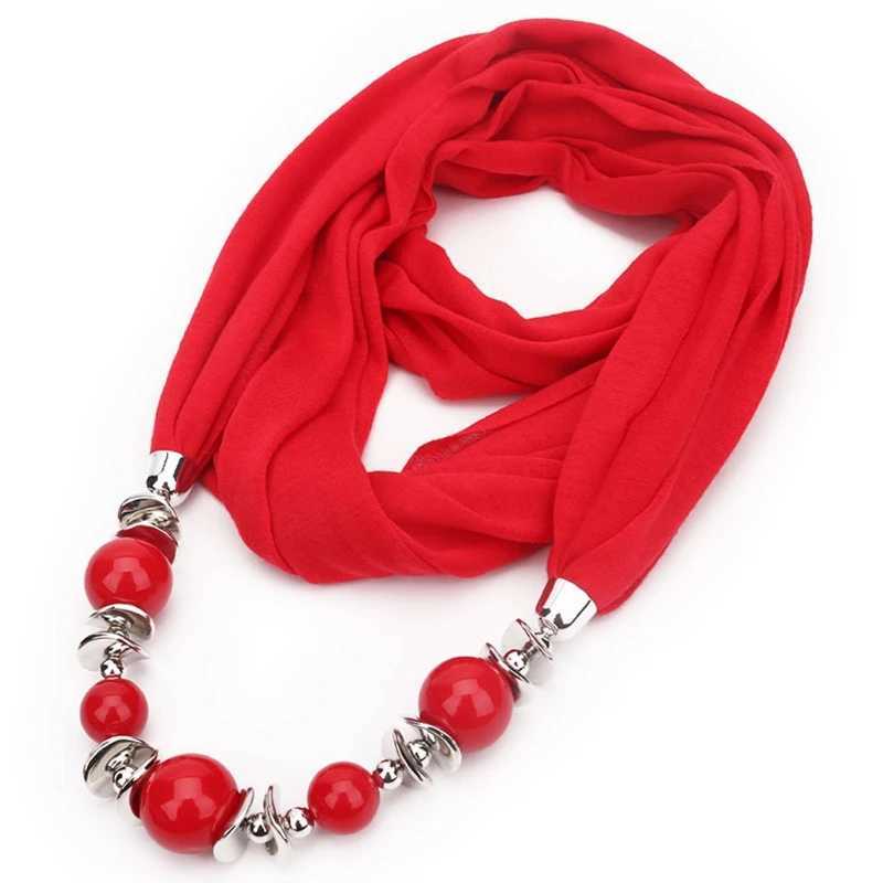 Retro polyester infinite scarf Shl Wr headband with bead pendant Tas W250218