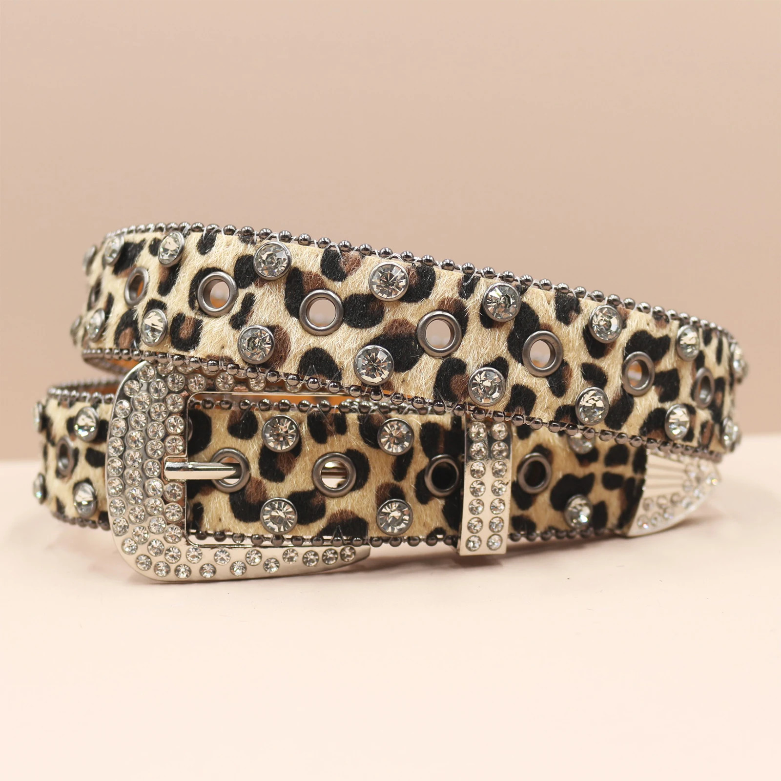 Leopard print belts rhinestone belt Simon men women Sparkling Diamond Hip Hop Base colorful Multicolor Rhinestones belts 250218