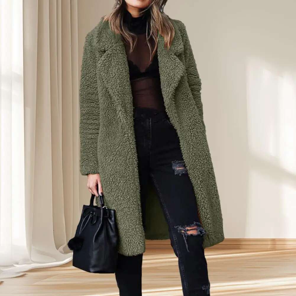 Autumn Winter Long Women Faux Fur 2024 Lady Loose Fit Thick Warm Jacket Female Plush Teddy Coat Fluffy Outwear