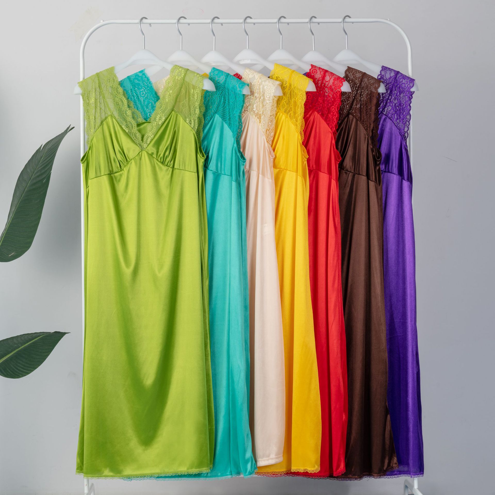 B703-Lace nightgown with many styles, colors and fabrics, Middle Eastern ice silk, skin-friendly drape home clothes