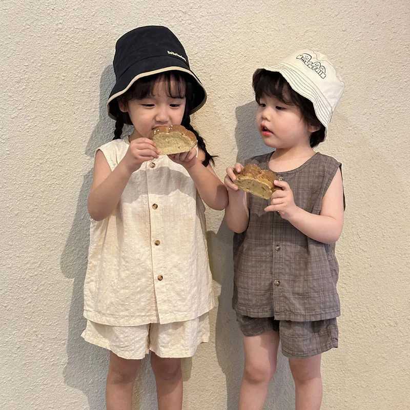 MILANCEL Summer Kids Clothing Set Boys Vest And Shorts 2 Pcs Suit Casual Girls Clothes Set W250218