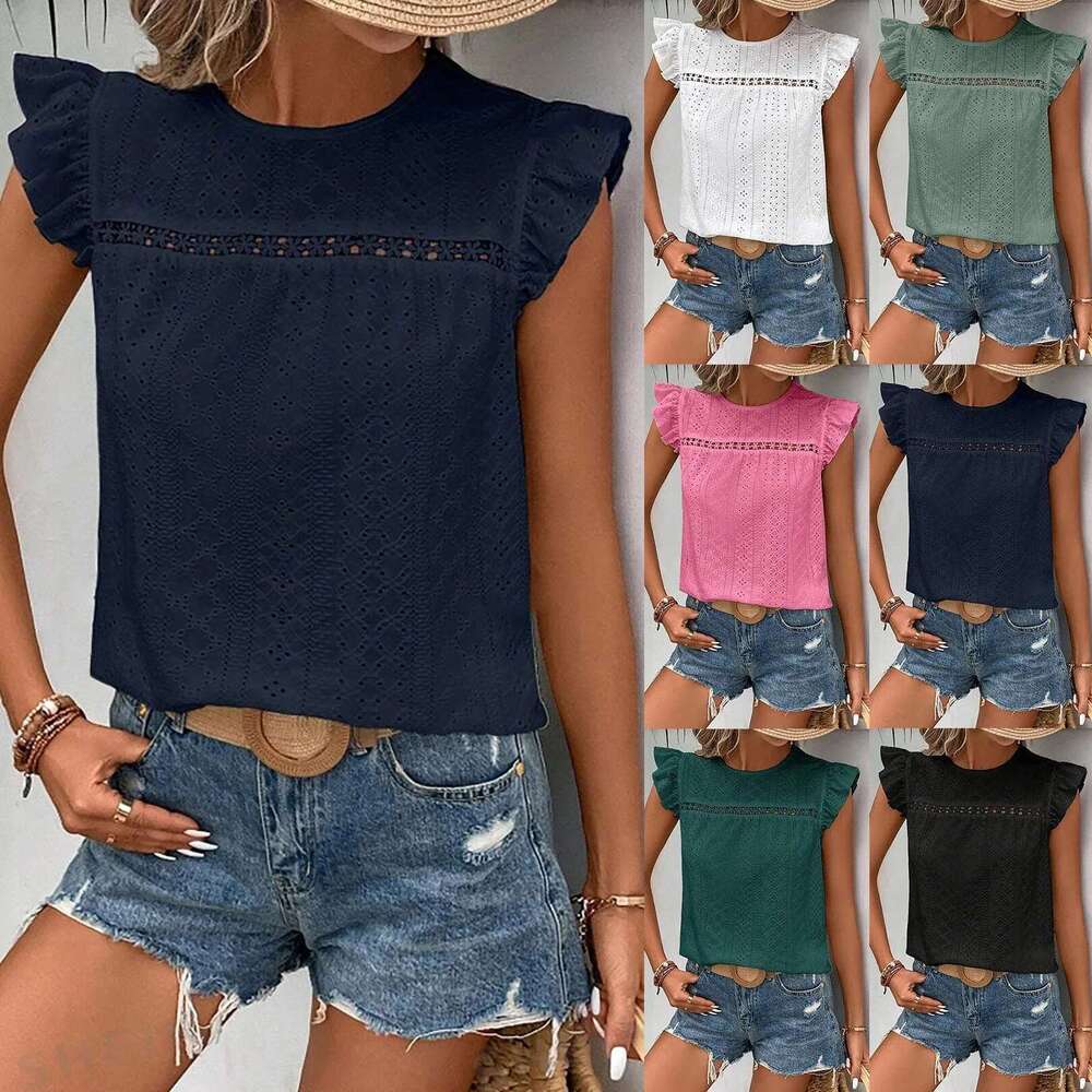 Long T-Shirts Womens Lace Short Sleeve Blouses V Neck T Shirt Dr Casual Tops Camisas Mujer