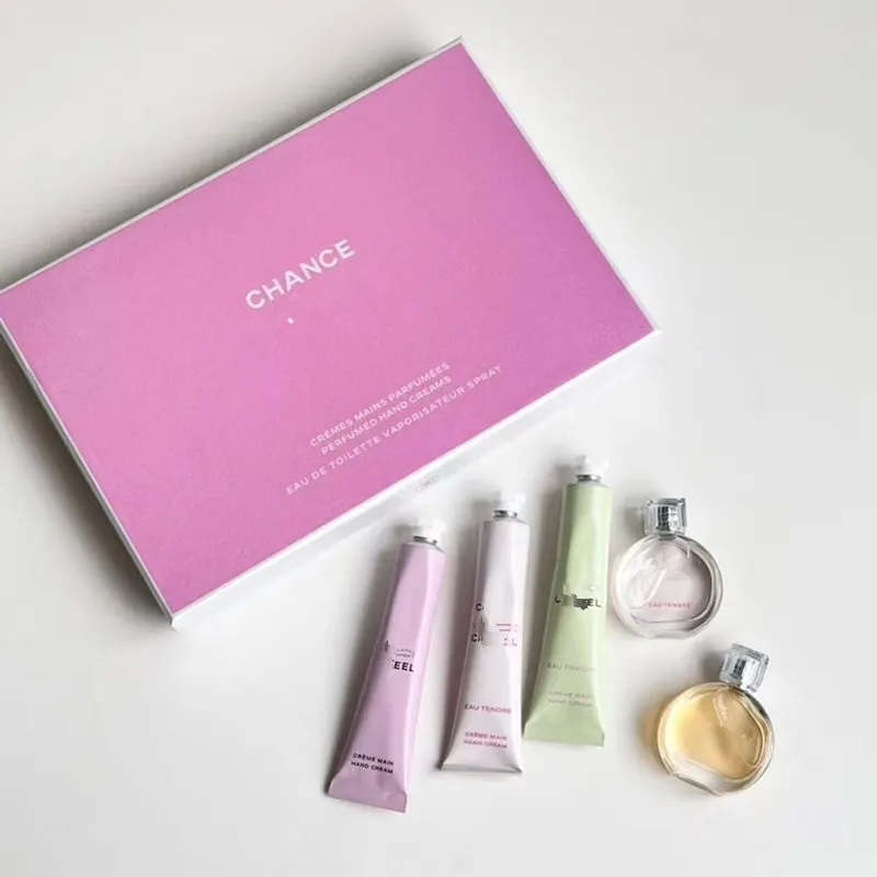 Brand CHANCE PINK YELLOW PURPLE 3+2 set includes hand cream EAU TENDER EAU FRALCH 20ml * 3 perfume sample 7.5ml * 2 HOT