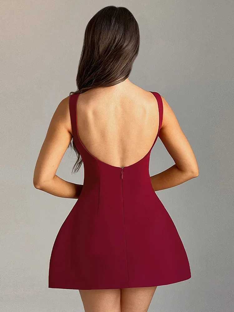 Basic Casual Dresses Cakulo 2025 White Backless Zipper Evening Party Dress Women 2024 Robes Elegant Sexy Dress Bodycon Mini Summer Dress Vestidos H252