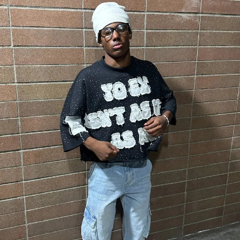 Retro Patchwork T Shirt Y2K Clothes Men Women Harajuku Hip Hop Letter Patch Black Oversized TShirt Punk Rock Short Sleeve Tops 250217