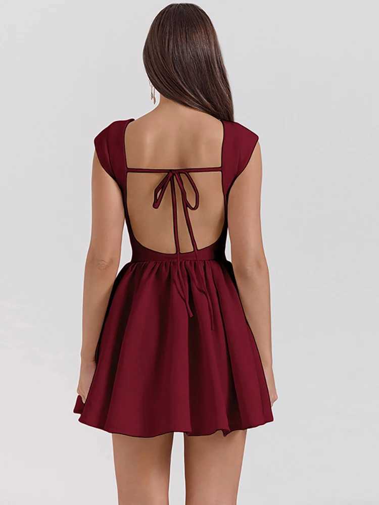 Basic Casual Dresses Fantoye Sexy Backless A-line Women Dress Black Slveless High Waist Dress Female Autumn Slim Elegant Party Clubwear Vestidos H2521