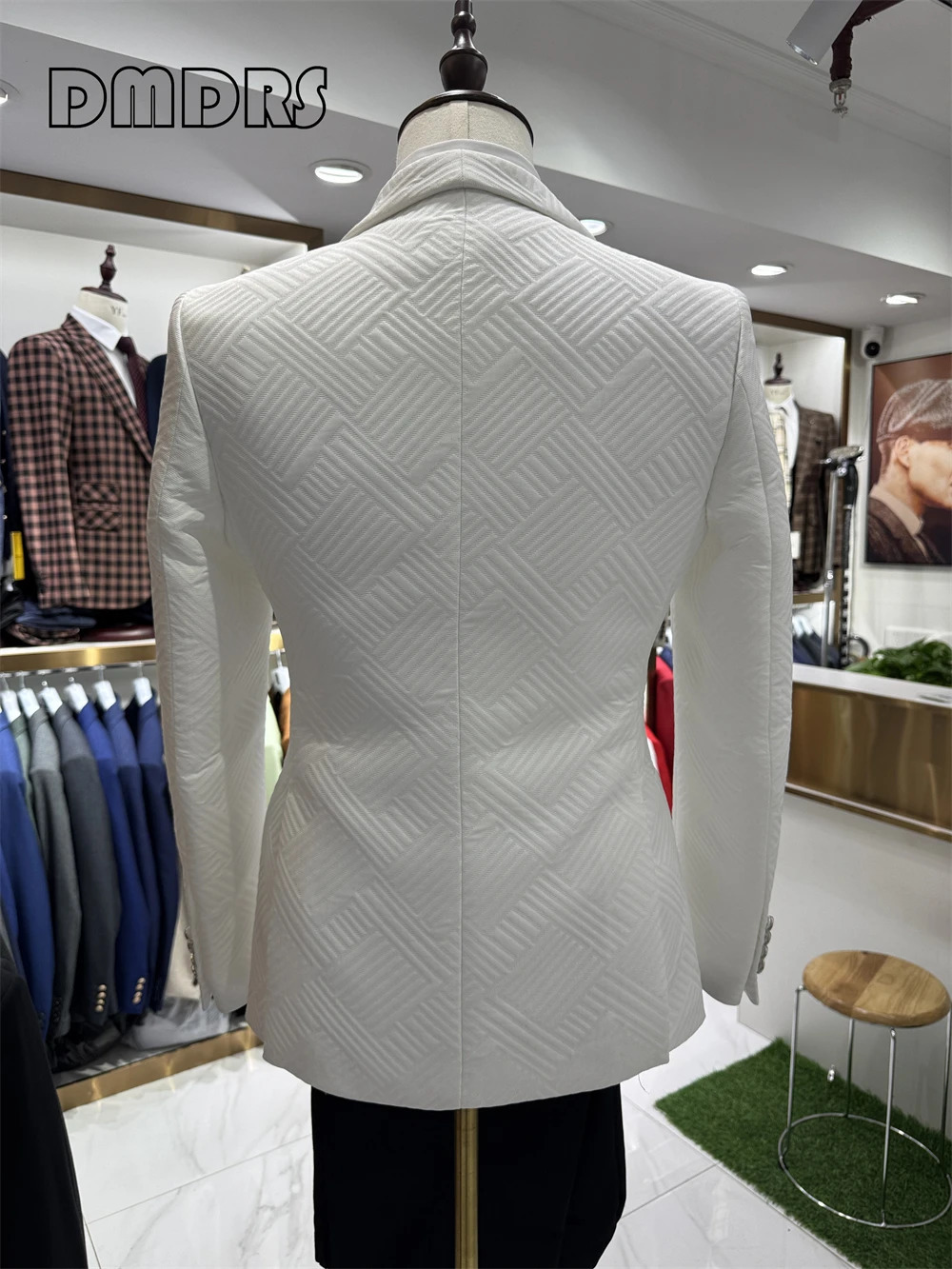 High Quality Wedding Suit Set for Groom Three Pieces Mens Fashion Suits One Button Shawl Neck Blazer Jacket Vest and Pants 250214