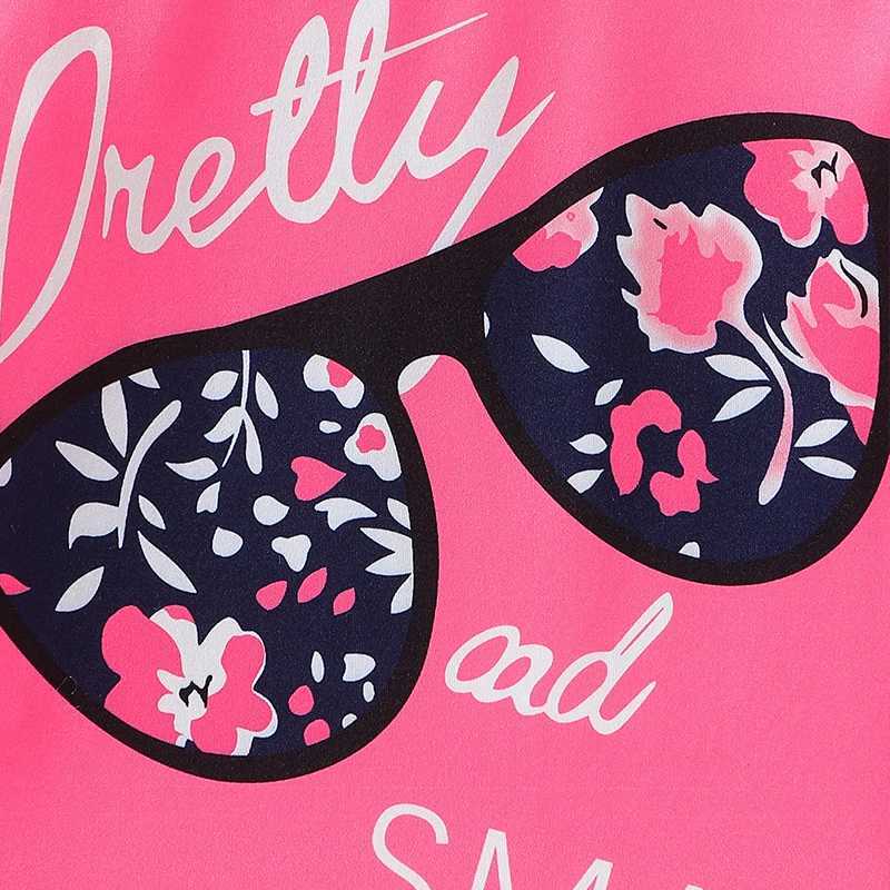 Summer girls clothing set 2024 new cotton fashion short sleeved T-shirt+pants 2-piece set childrens clothing 4 5 6 7 years W250218