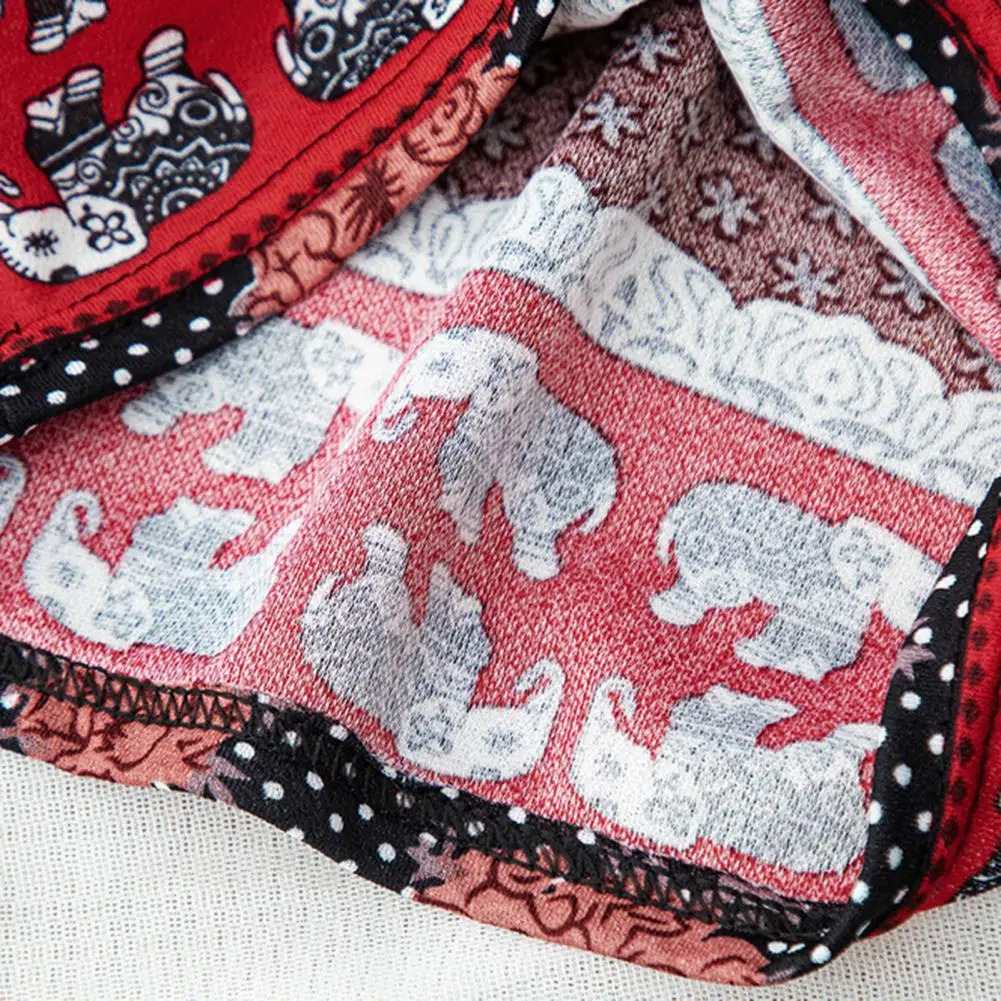 Women Summer Shorts Thailand Elephant Print Drawstring Loose Vacation Beach Travel Knee Length Shorts Homewear Pajamas Shorts 250217