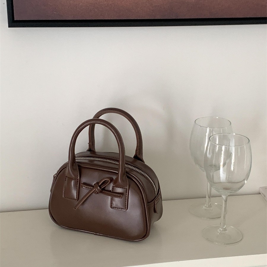 Small Bow Tote Bag - Fashionable Hand Carry Saddle Bag with Shoulder Strap