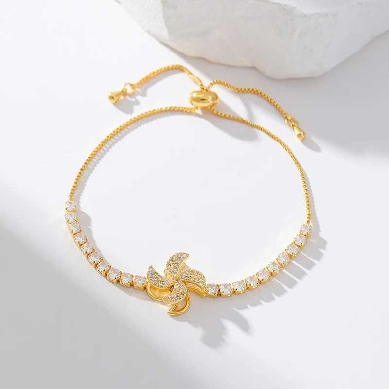 Earrings Necklace Wedding Jewelry Sets GANEMLY 316L Stainless Steel Rotating Windmill Zircon Bracelet Set For Women New Trendy Lady Gift Waterproof H2