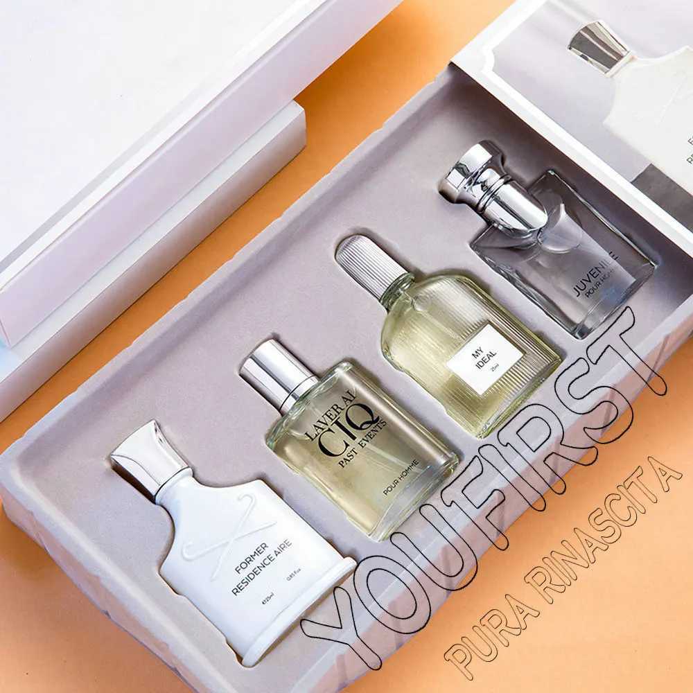 Brand Men Perfume 100ml Gift Box Four Piece Set Lasting Fragrance Body Spray Fresh Plant Floral Scent Pheromone Parfums Homme W250218