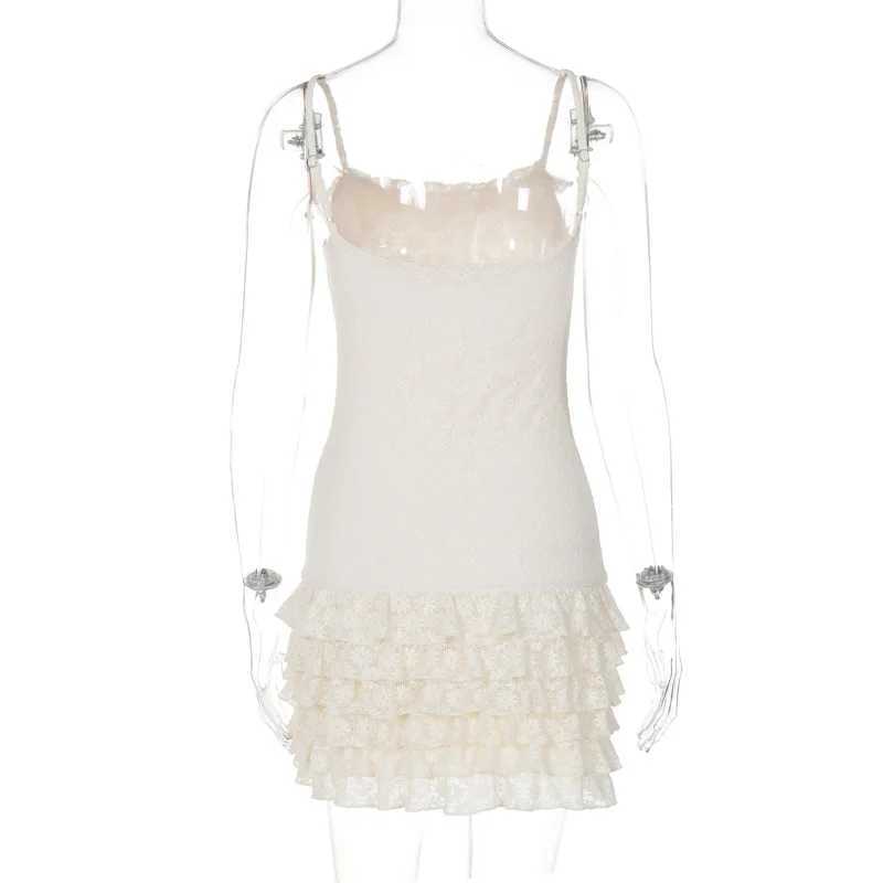 Basic Casual Dresses Lygens Spaghetti Strap Ruffles Slvlss Short WomenS Dresses Summer Casual Elegant Evening Party Bubble Fashion Clothing H25217