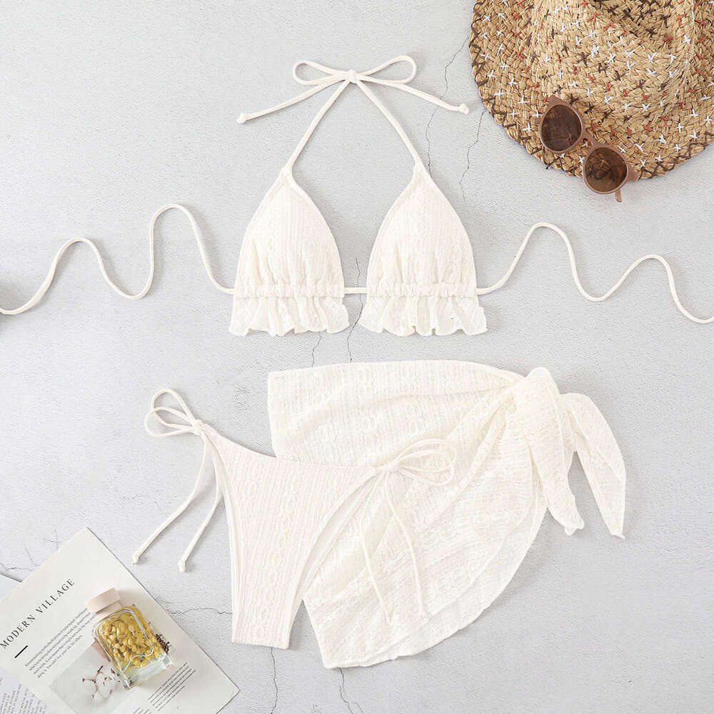 2025 Bikini New Splicing Advanced Sensual Lace Up Hot Spring Swimsuit Women's 3-piece Set Designer Swimwear Porno One Piece Swimsuit New Arrival 