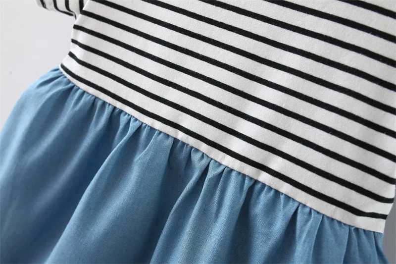 0-3-year-old summer patchwork girl short sleeved T-shirt with suspender dress set solid color striped girl princess skirt W250218