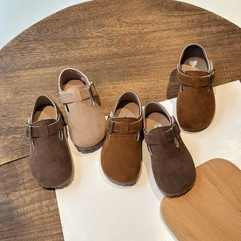 Boys Girls Flat Shoes Retro Non-slip Sweet Kids Moccasins Soft Sole 2024 New Fashion Children Leather Shoes Hook loop Elegant Z250217