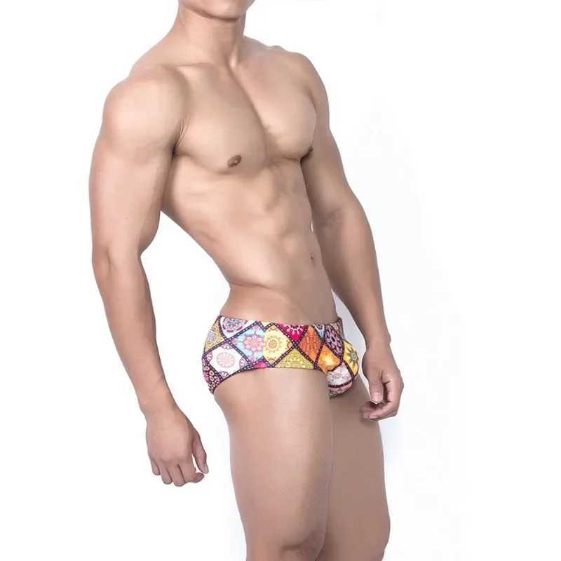 Summer Swim Briefs Mens Swimming Trunk Sexy Low-waisted beach Shorts Training Swimsuit Surfing Men M250218