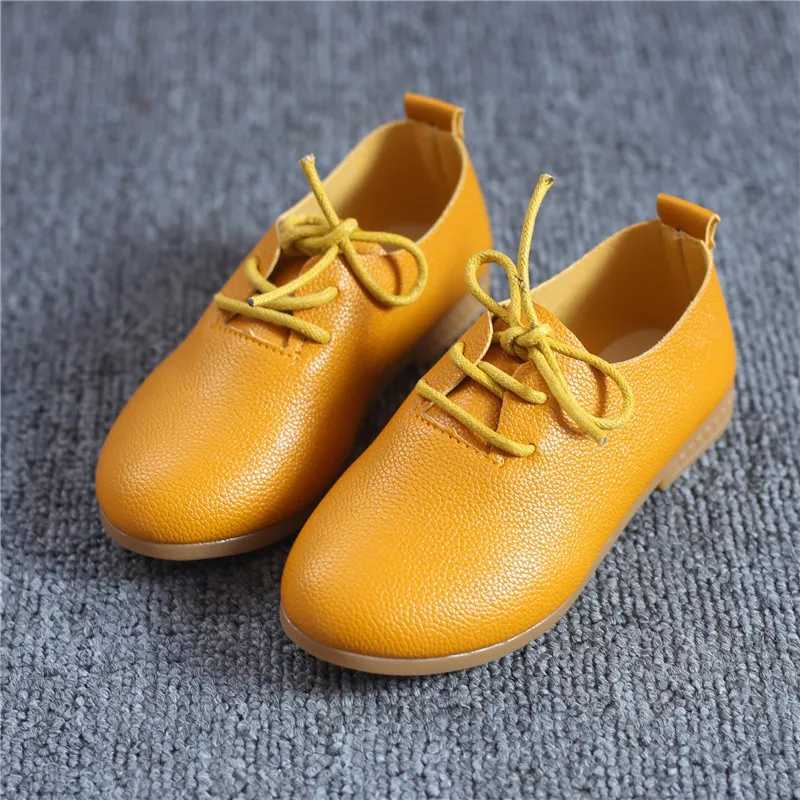 JGVIKOTO 2020 Hot New Spring Summer Girls Shoes Soft PU Leather Casual Flats For Kids Lace-up Children Sneakers Candy Colors Z250217