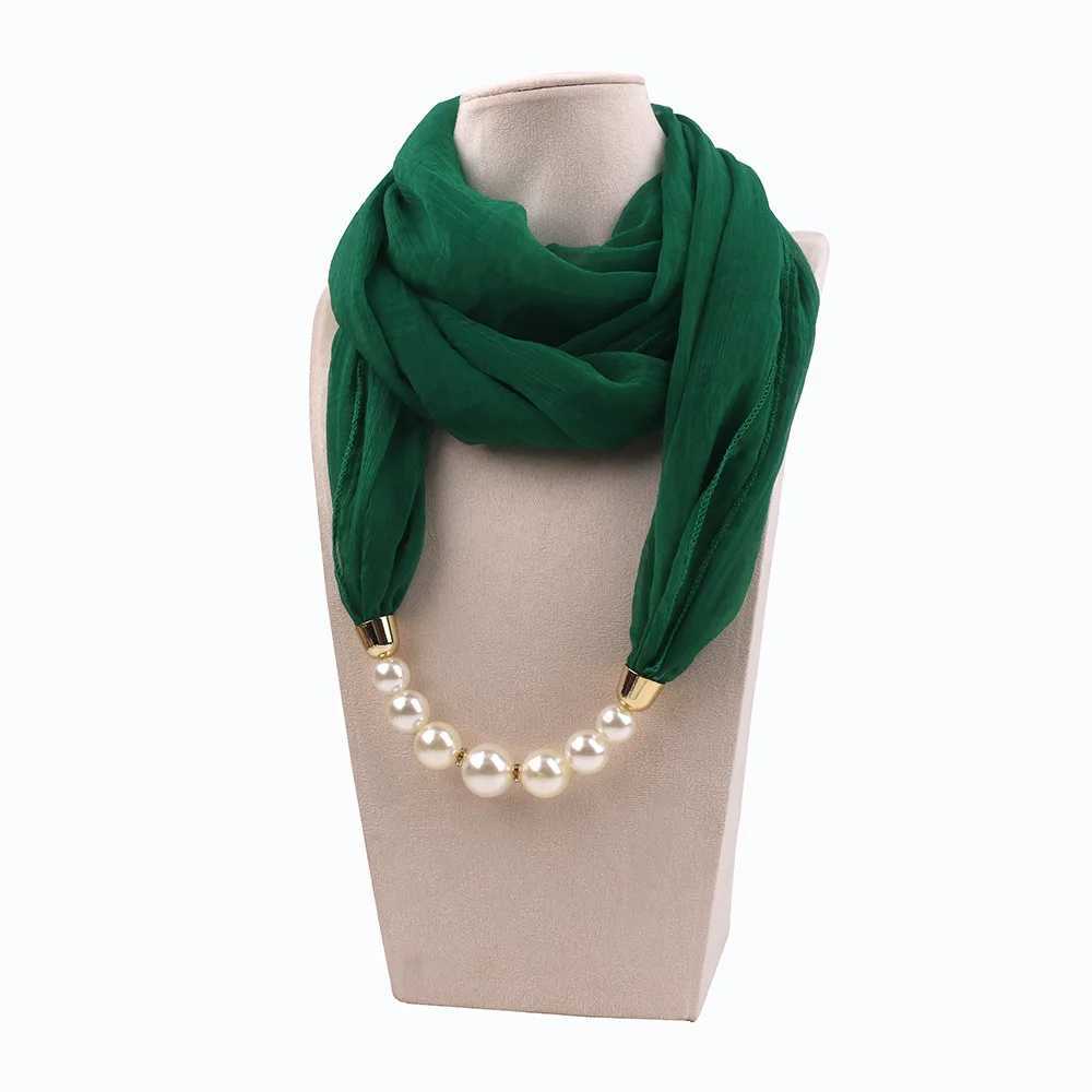 Bubble chiffon solid jewelry bead pendant necklace scarf head scarf womens headscarf scarf Wrs Foulard W250218